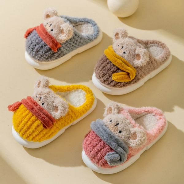 Detské plyšové papučky pre dievčatá s ušami