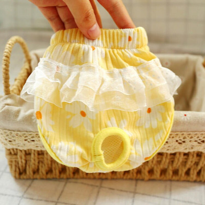 Nohavičky pre psov a psy, spodná bielizeň, bavlnené šortky, hygienické plienky s čipkovaným okrajom, nohavičky pre šteňatá