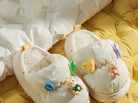 Papuci copii textile pentru fete cu elemente