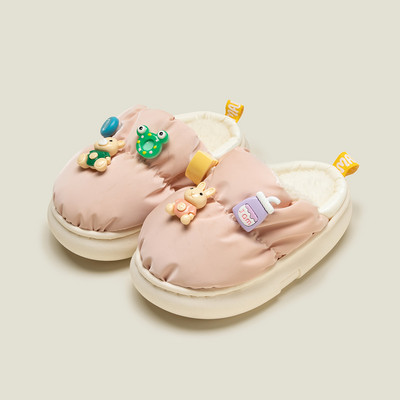 Papuci copii textile pentru fete cu elemente