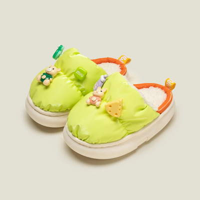 Papuci copii textile pentru fete cu elemente