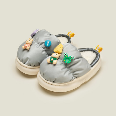 Papuci copii textile pentru fete cu elemente