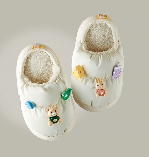 Papuci copii textile pentru fete cu elemente