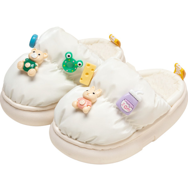 Papuci copii textile pentru fete cu elemente