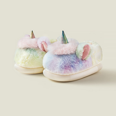 Detské papuče pre dievčatá v dúhových farbách