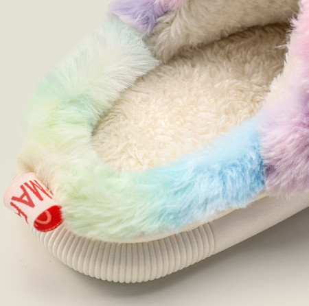 Detské papuče pre dievčatá v dúhových farbách