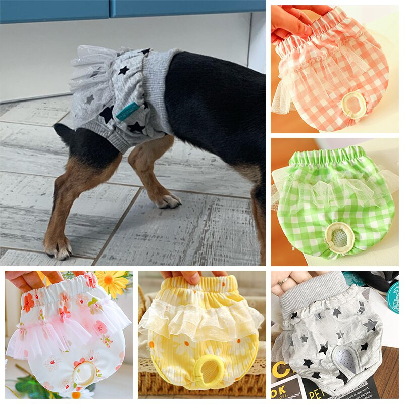 Koerte füsioloogilised püksid Pestavad koeramähkmed Pehme võrguga emased koerad lühikesed püksid aluspüksid menstruatsioon sanitaarpesu püksid