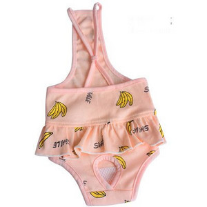 Pantaloni fiziologici pentru câini cu imprimeu banană Scutece durabile pentru femeie Chiloți sanitari pentru buldog francez Pantaloni scurți Lenjerie de corp pentru menstruație