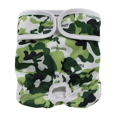 Scutece lavabile pentru câini pentru femeie Ohbabyka, cu cârlig și buclă, ajustabile, cu imprimeu animal, lenjerie de corp pentru menstruație Scutece pentru animale de companie, pantaloni scurți SML