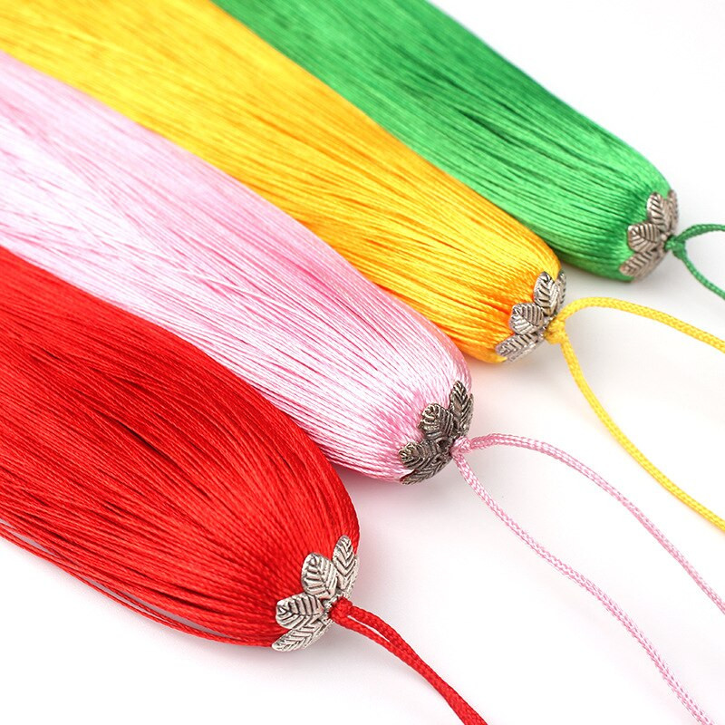 2 buc. 17 cm ciucuri de mătase perie cu franjuri accesorii pentru pandantiv pentru fabricarea de bijuterii bricolaj, ciucuri din satin de mătase, obiecte de artizanat lucrate manual