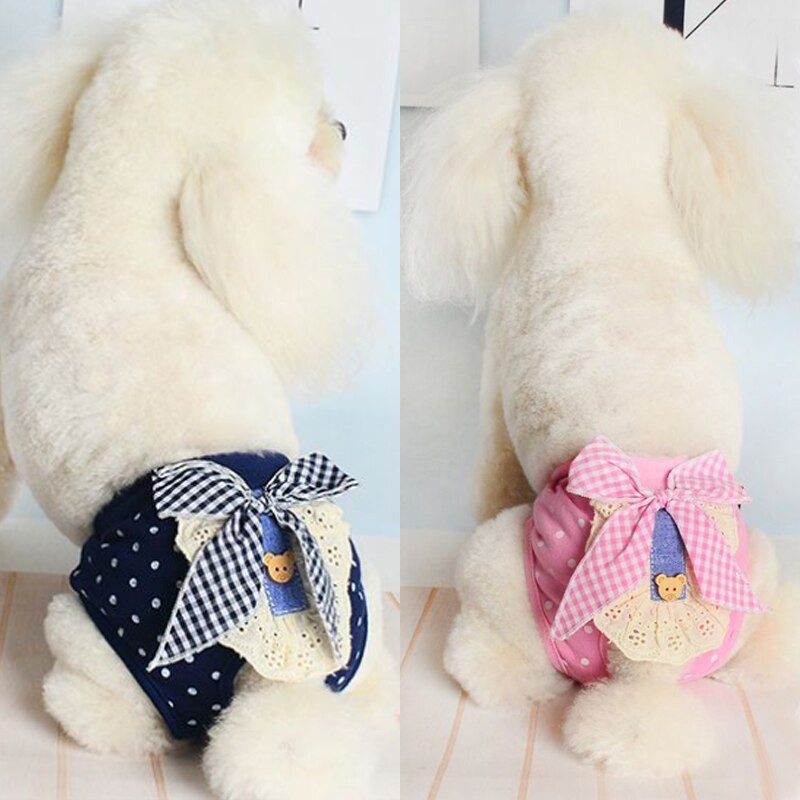 Εσώρουχα υγιεινής Γυναικεία παντελόνια κατοικίδιων σκύλων Δαντέλα πάνα για κατοικίδιο σκύλο Φυσιολογικό παντελόνι Σορτς Εσώρουχα Κοντό εσώρουχο που πλένεται