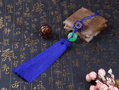 Prívesok do auta s dvojitým strapcom, šperky, doplnky, závesný strapec, ľadový hodváb, závesný nefritový strapec, dekorácia miestnosti, závesný hrot.