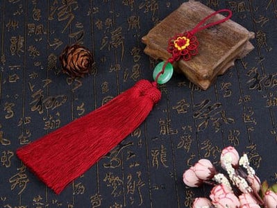 Prívesok do auta s dvojitým strapcom, šperky, doplnky, závesný strapec, ľadový hodváb, závesný nefritový strapec, dekorácia miestnosti, závesný hrot.