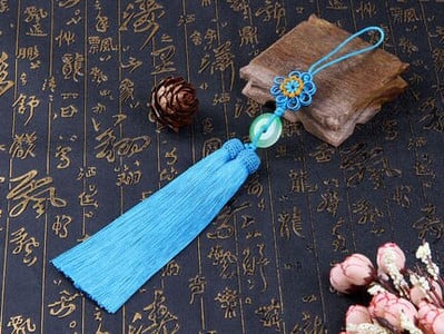 Prívesok do auta s dvojitým strapcom, šperky, doplnky, závesný strapec, ľadový hodváb, závesný nefritový strapec, dekorácia miestnosti, závesný hrot.