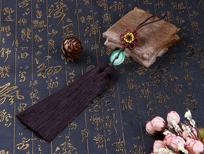 Prívesok do auta s dvojitým strapcom, šperky, doplnky, závesný strapec, ľadový hodváb, závesný nefritový strapec, dekorácia miestnosti, závesný hrot.