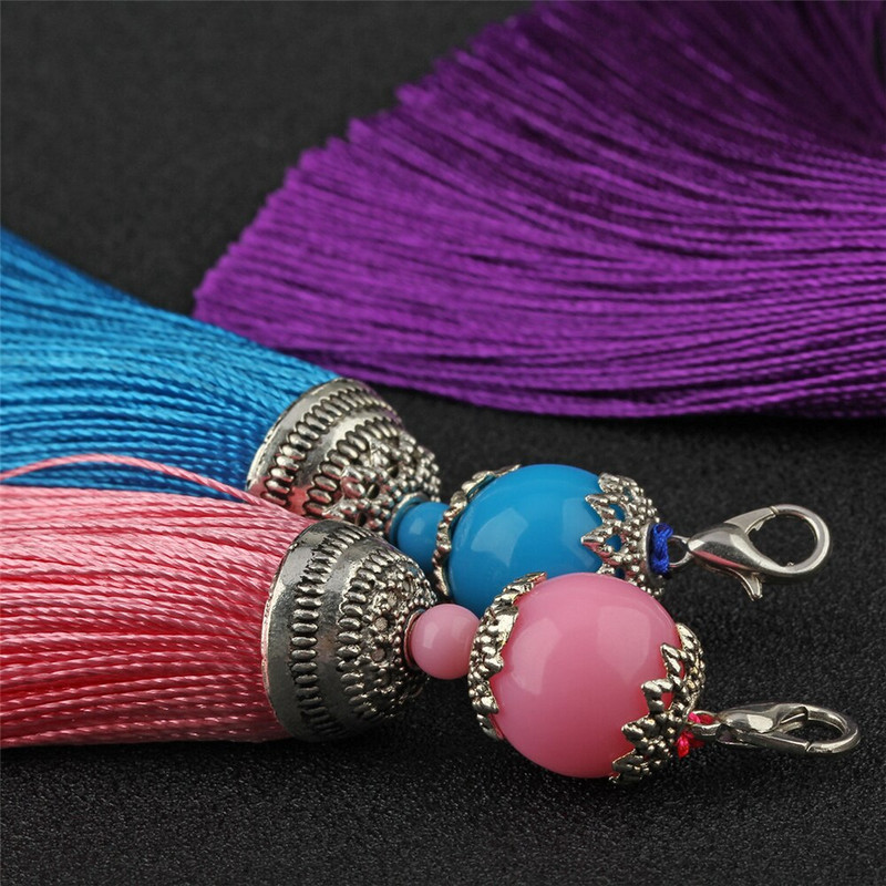 5 ks/lot hodvábnych strapcov so strapcami, štetcom, strapcami, lemom s korálkami, príveskom na šitie záclon, šperky, doplnky, DIY svadobné dekorácie