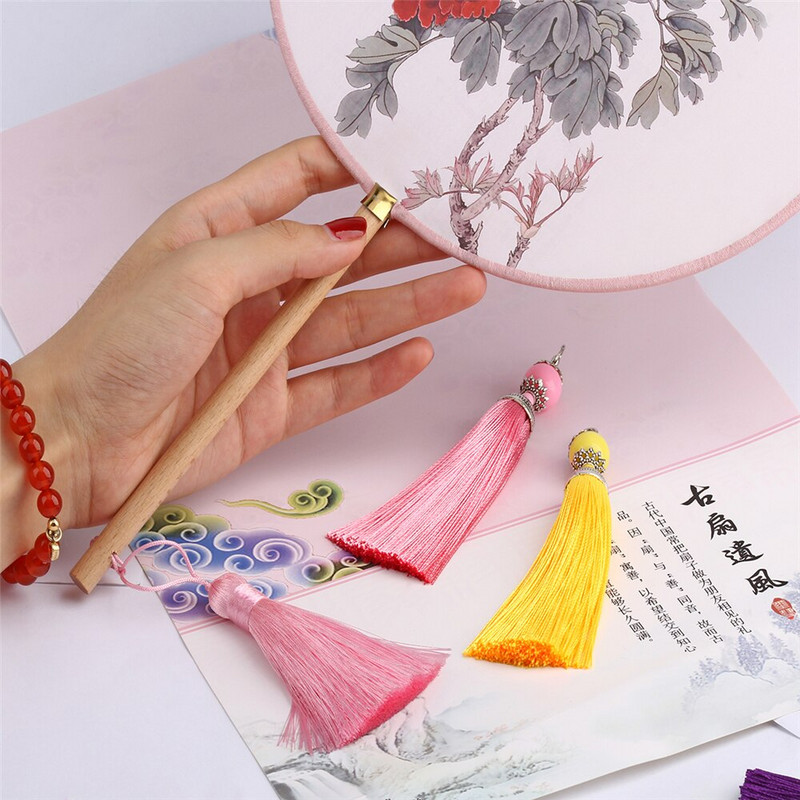 5 ks/lot hodvábnych strapcov so strapcami, štetcom, strapcami, lemom s korálkami, príveskom na šitie záclon, šperky, doplnky, DIY svadobné dekorácie