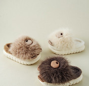 Detské páperové papuče s platformou