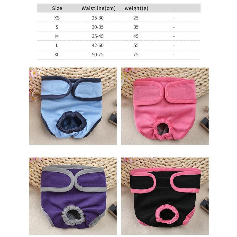 Koerte mähkmed Füsioloogilised püksid emasele koera kutsikale sanitaarpesu pestavad koera mähkmed aluspesu Lühikesed aluspüksid lemmiklooma aluspesu