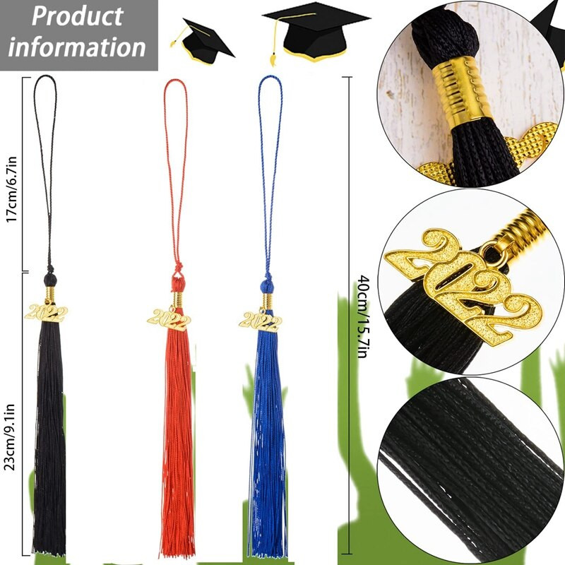 12 kusov promócií strapcov s príveskom 2022 pre promócie čiapka prívesok slávnostný obrad promócie príslušenstvo