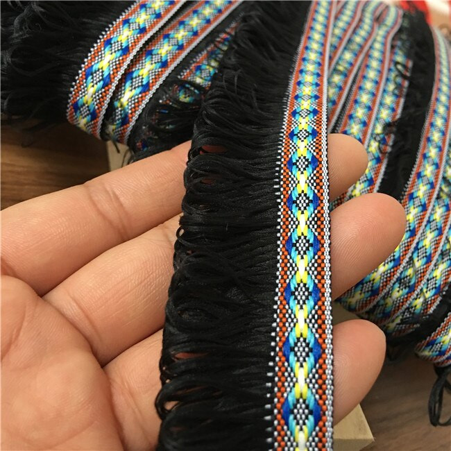 10 yarzi/lot bricolaj dantelă ciucuri franjuri bumbac dantelă etnică trim panglică cusut rochie scenă îmbrăcăminte perdea decorativă SM597