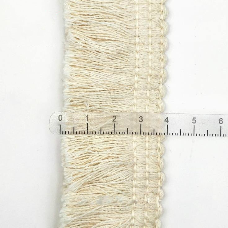 10 yardov/sada 4 cm bavlnené šifrovacie strapce ručne vyrobené DIY oblečenie dekoratívna stuha béžová čipka lemovanie záclony doplnky