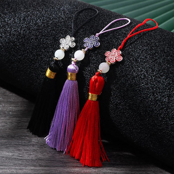 5PCS Ръчно изработен китайски възел Пискюл копринени ресни бретон цвете пискюл тапицерия декоративно облекло за завеси дома висящ декор