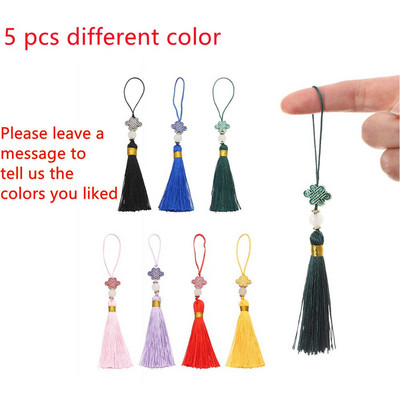 5 ΤΕΜ Χειροποίητο κινέζικο κόμπο Φούντα μεταξωτό κρόσσι κτυπήματα λουλούδι φούντα τελειώματα διακοσμητικό Ένδυμα για κουρτίνες σπιτιού Κρεμαστό ντεκόρ