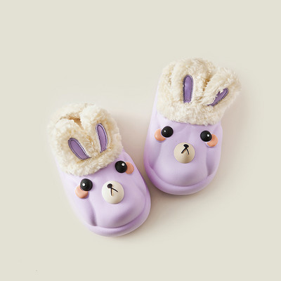 Detské papuče pre dievčatá s vnútorným chlpatým materiálom