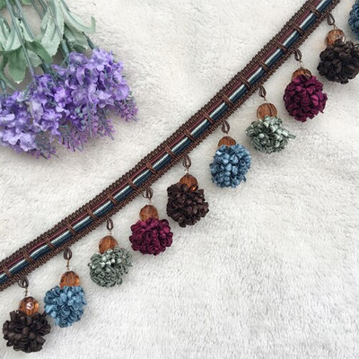 1/2μέτρα 6 εκ. Έγχρωμη φούντα Διακοσμητικό κρόσσι Πομπον Μπάλα με χάντρες Δαντέλα Κορδέλα Κουρτίνα Hometextile Ρούχα Διακόσμηση Αξεσουάρ ραπτικής