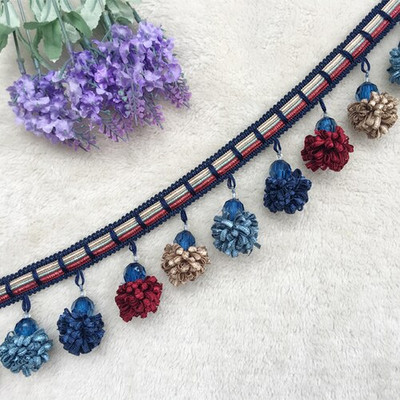 1/2μέτρα 6 εκ. Έγχρωμη φούντα Διακοσμητικό κρόσσι Πομπον Μπάλα με χάντρες Δαντέλα Κορδέλα Κουρτίνα Hometextile Ρούχα Διακόσμηση Αξεσουάρ ραπτικής