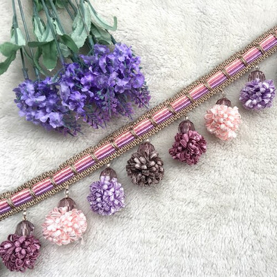 1/2μέτρα 6 εκ. Έγχρωμη φούντα Διακοσμητικό κρόσσι Πομπον Μπάλα με χάντρες Δαντέλα Κορδέλα Κουρτίνα Hometextile Ρούχα Διακόσμηση Αξεσουάρ ραπτικής