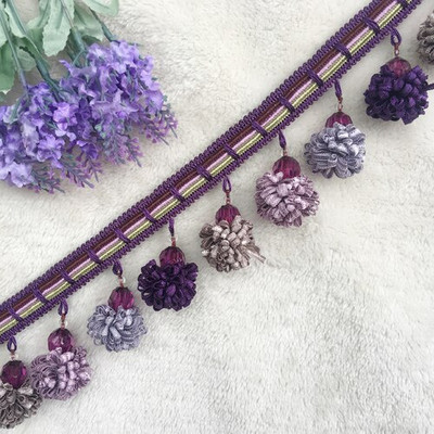 1/2μέτρα 6 εκ. Έγχρωμη φούντα Διακοσμητικό κρόσσι Πομπον Μπάλα με χάντρες Δαντέλα Κορδέλα Κουρτίνα Hometextile Ρούχα Διακόσμηση Αξεσουάρ ραπτικής