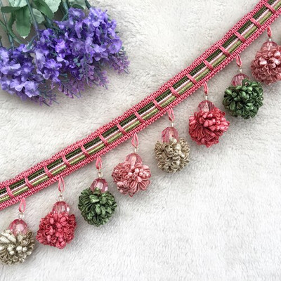 1/2μέτρα 6 εκ. Έγχρωμη φούντα Διακοσμητικό κρόσσι Πομπον Μπάλα με χάντρες Δαντέλα Κορδέλα Κουρτίνα Hometextile Ρούχα Διακόσμηση Αξεσουάρ ραπτικής