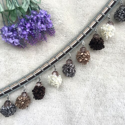 1/2μέτρα 6 εκ. Έγχρωμη φούντα Διακοσμητικό κρόσσι Πομπον Μπάλα με χάντρες Δαντέλα Κορδέλα Κουρτίνα Hometextile Ρούχα Διακόσμηση Αξεσουάρ ραπτικής