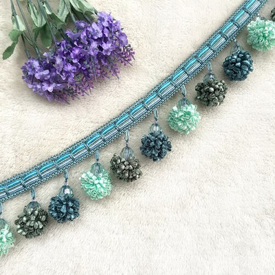 1/2μέτρα 6 εκ. Έγχρωμη φούντα Διακοσμητικό κρόσσι Πομπον Μπάλα με χάντρες Δαντέλα Κορδέλα Κουρτίνα Hometextile Ρούχα Διακόσμηση Αξεσουάρ ραπτικής