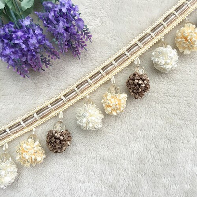 1/2μέτρα 6 εκ. Έγχρωμη φούντα Διακοσμητικό κρόσσι Πομπον Μπάλα με χάντρες Δαντέλα Κορδέλα Κουρτίνα Hometextile Ρούχα Διακόσμηση Αξεσουάρ ραπτικής