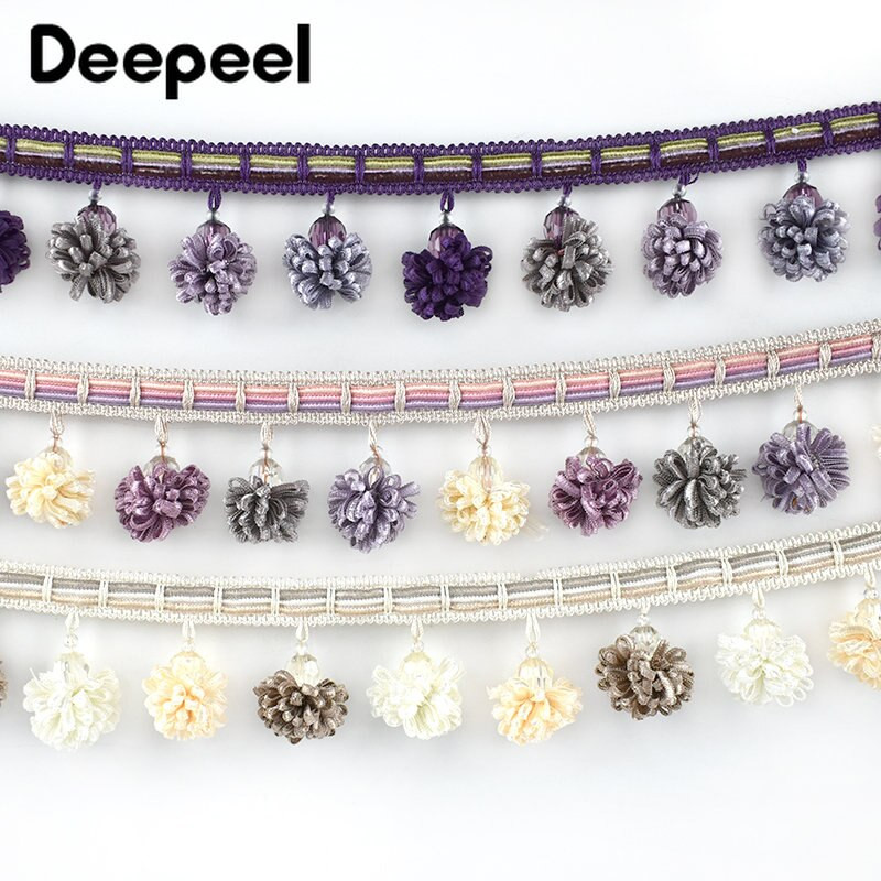 1/2μέτρα 6 εκ. Έγχρωμη φούντα Διακοσμητικό κρόσσι Πομπον Μπάλα με χάντρες Δαντέλα Κορδέλα Κουρτίνα Hometextile Ρούχα Διακόσμηση Αξεσουάρ ραπτικής