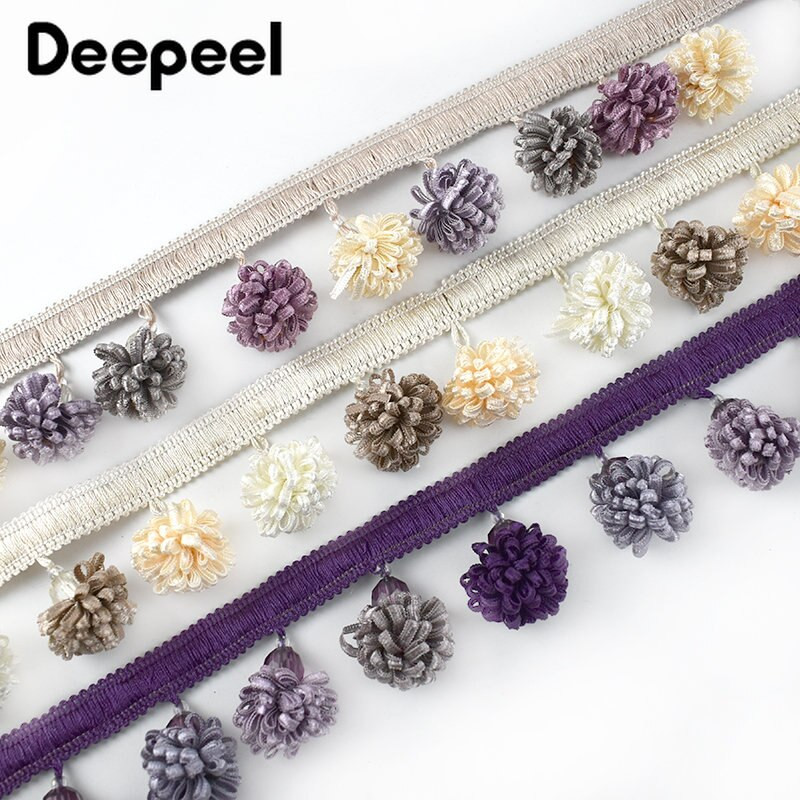 1/2μέτρα 6 εκ. Έγχρωμη φούντα Διακοσμητικό κρόσσι Πομπον Μπάλα με χάντρες Δαντέλα Κορδέλα Κουρτίνα Hometextile Ρούχα Διακόσμηση Αξεσουάρ ραπτικής