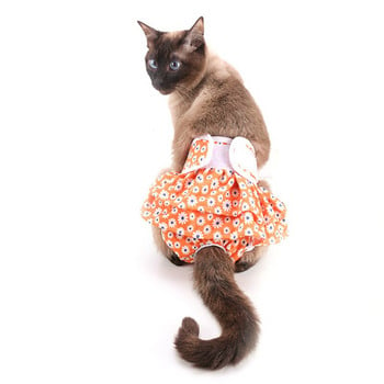 Παντελόνι Cat Physiological Παντελόνι που πλένεται για θηλυκό σκυλί Υγιεινή κοντή φούστα κουτάβι με εκτύπωση Κοντό εσώρουχα εσώρουχα για κατοικίδια προμήθειες XS-XL