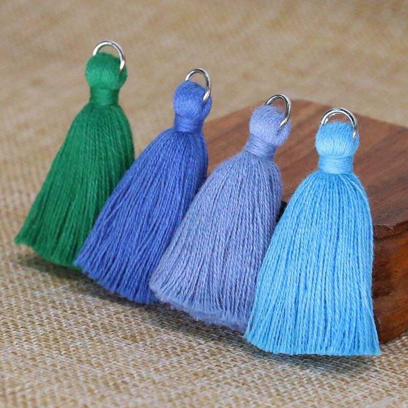 30 ks 5 cm strieborný prsteň bavlnená niť hrubý strapec DIY domáce záclony odevy doplnky náušnice náhrdelník remeslo strapce lem