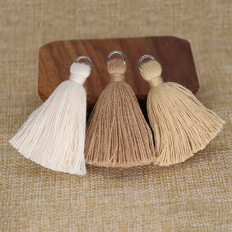 30 ks 5 cm strieborný prsteň bavlnená niť hrubý strapec DIY domáce záclony odevy doplnky náušnice náhrdelník remeslo strapce lem