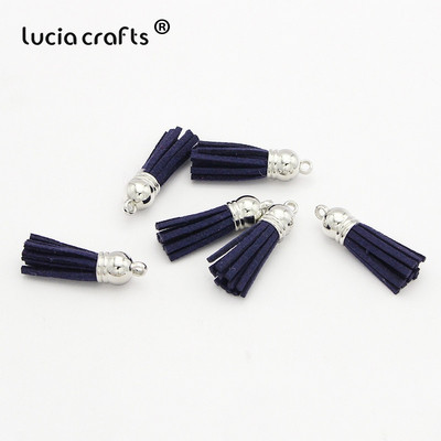 Lucia crafts 12pcs/24pcs Φούντες Μπρελόκ Λουράκια κινητών Χειροποίητα DIY Jewelry I0103