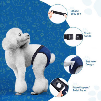 Παντελόνι πάνα για θηλυκό σκυλί κατοικίδιου σκύλου Φυσιολογικό υγιεινό Κοντό εσώρουχο πάνας για οικιακά κατοικίδια Αξεσουάρ