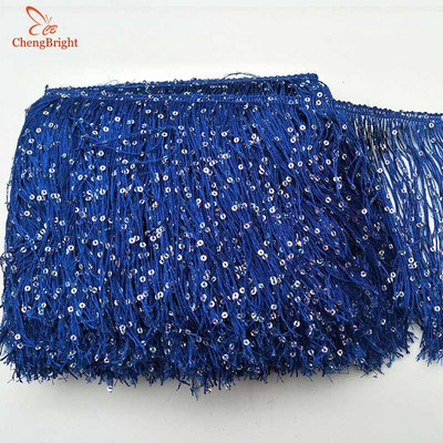 CHENGBRIGHT 1Υάρδα 20 εκ. Παγιέτες Φαρδιά Δαντέλα Κούρεμα με κρόσια Φούντα Κούρεμα για Λατινικό Φόρεμα Σκηνικά Ρούχα Αξεσουάρ Φούντα Diy