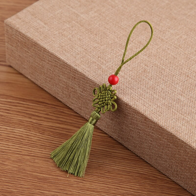 5 ks červených korálok, mini čínsky uzol, strapec, DIY šperky, doplnky, domáci textil, záclony, odevy, šitie, makramé, dekorácia, prívesok