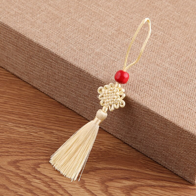 5 ks červených korálok, mini čínsky uzol, strapec, DIY šperky, doplnky, domáci textil, záclony, odevy, šitie, makramé, dekorácia, prívesok