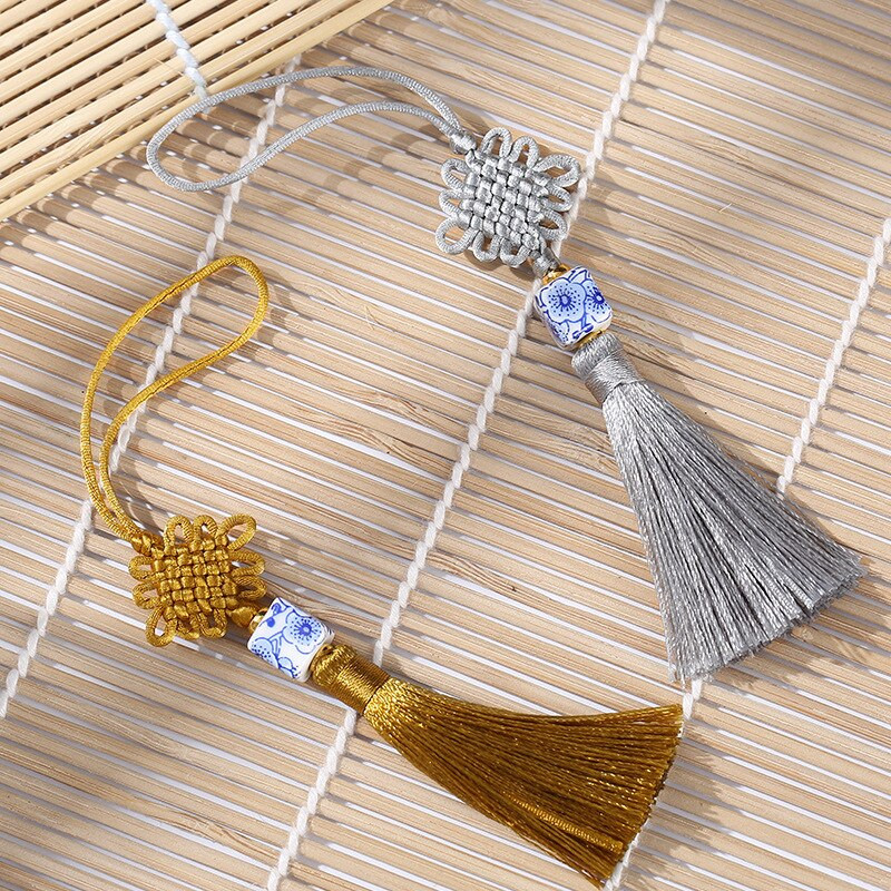 2 τμχ Φούντες με κινέζικους κόμπους πορσελάνης υψηλής ποιότητας DIY κοσμήματα κουρτίνα ένδυμα Διακοσμητικά αξεσουάρ Κρεμαστό φούντες χειροτεχνίας