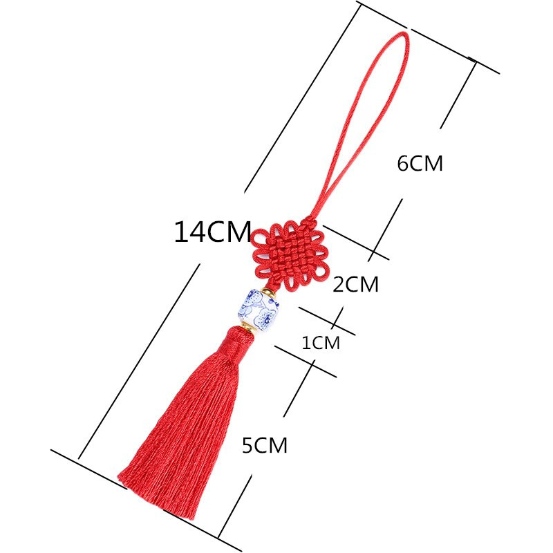 2 τμχ Φούντες με κινέζικους κόμπους πορσελάνης υψηλής ποιότητας DIY κοσμήματα κουρτίνα ένδυμα Διακοσμητικά αξεσουάρ Κρεμαστό φούντες χειροτεχνίας