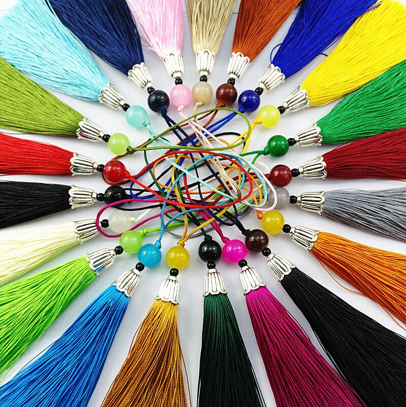 5-10 ks farebných korálkových hodvábnych strapcov, DIY kľúčenky, odevy, dekorácie, doplnky, prívesky, dámska taška na telefón, zliatinová šnúrka, strapce, strapce